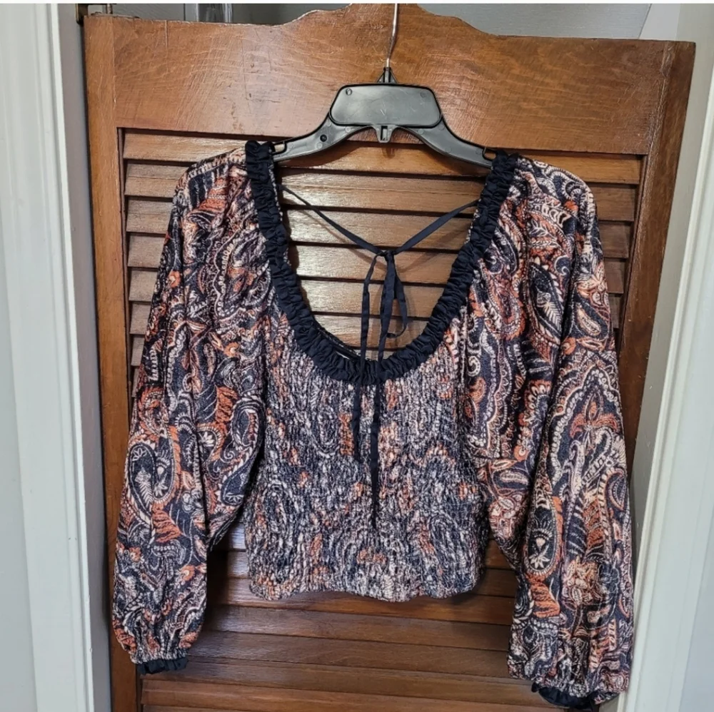 NWT Free People Velvet Blouse NWT sz L